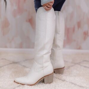 Boutique white cowboy boots